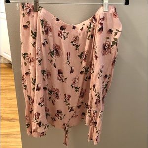 BP Off-The-Shoulder Floral Top with Tie